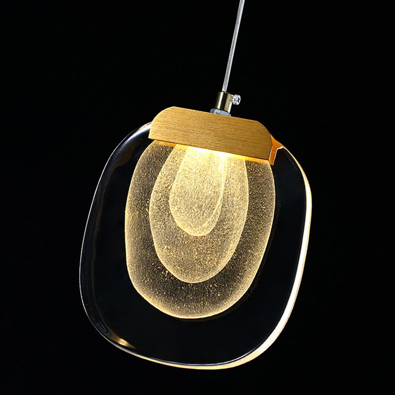 Contemporary Scandinavian Aluminum Crystal Round LED Chandelier for Living Room