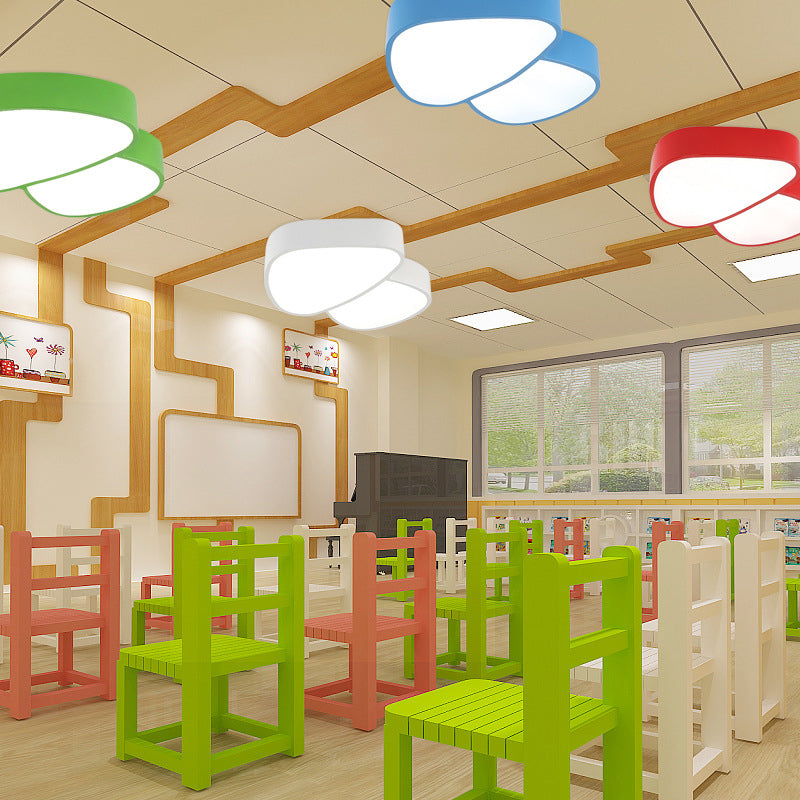 Modern Art Deco Kids Iron Acrylic Mushroom LED Flush Mount Ceiling Light for Bedroom, Stylish Mushroom Ceiling Fixture, Colorful Kids Room Lighting, Energy-Efficient Flush Mount Light, Unique Art Deco Design, LED Ceiling Light for Playroom or Nursery, Dec