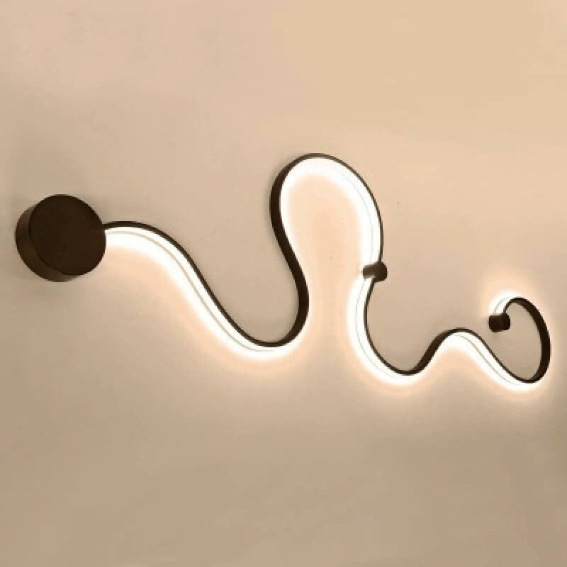Modern Curved LED Wall Sconce - Aluminum Snake-Shaped 1-Light Lamp