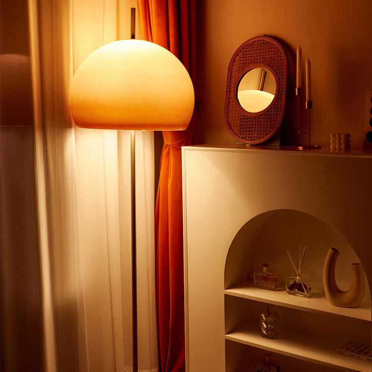 Contemporary Retro Mushroom Glass 2-Light Floor Lamp for Living Room