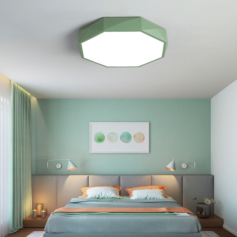 Contemporary Nordic Macaron Diamond Acrylic LED Ceiling Light for Living Room