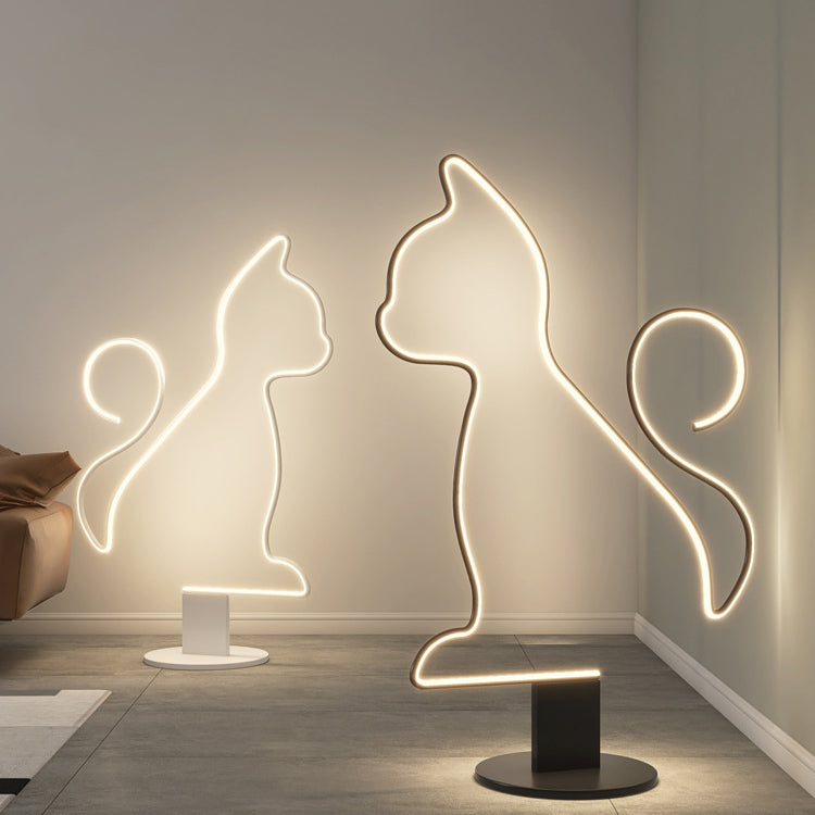 Contemporary LED Floor Lamp for Bedroom - Iron Aluminum Acrylic Design for Cats & Dogs