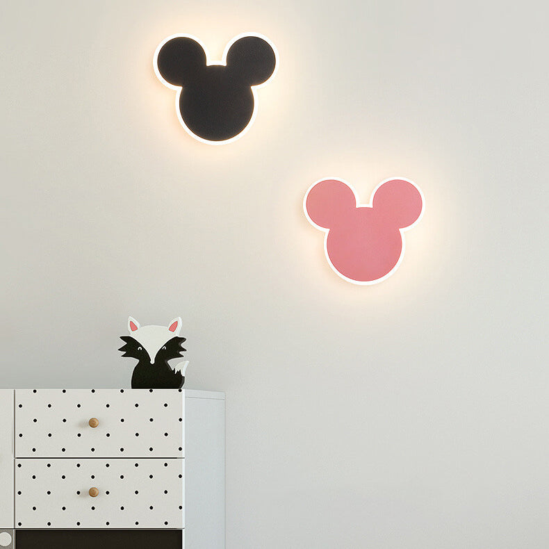 Cartoon Creative Mouse Rabbit LED Wall Sconce Lamp Cute Night Light Kids Room Decor Nursery Lighting Creative Wall Fixture Funny Animal Design Energy Efficient Light for Children's Bedroom Modern Home Décor Unique Gift Idea for Kids Fun Cartoon Character