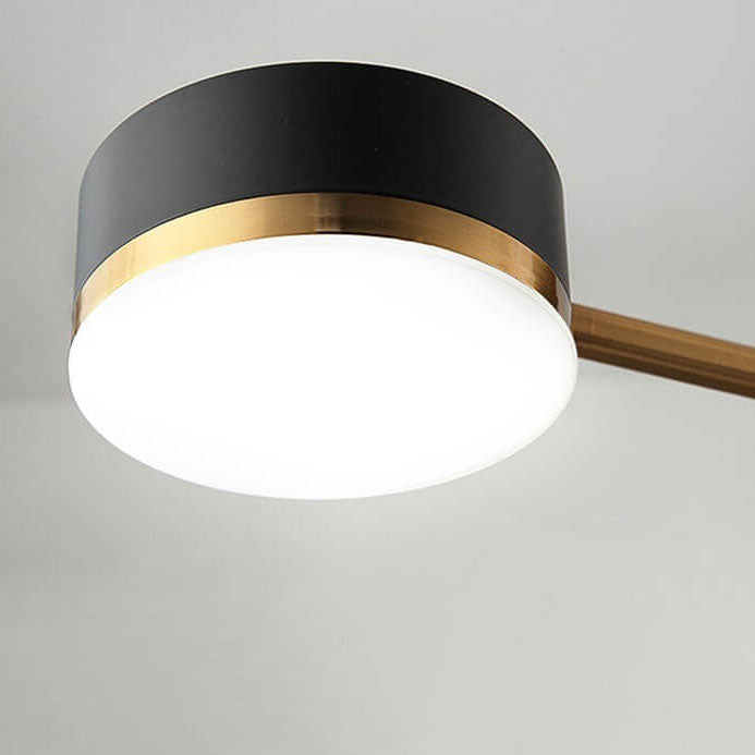 Modern Minimalist Black Gold Semi-Flush Mount Light 4-8 Lights