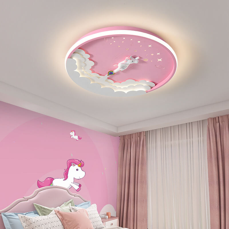 Modern Creative Cartoon Rocket Round LED Kids Flush Mount Ceiling Light - Kids Room Lighting, Cartoon Rocket Design, Flush Mount Ceiling Fixture, Energy-Efficient LED, Nursery Ceiling Light, Playroom Decor, Fun and Whimsical Lighting, Space Theme Room, Ch