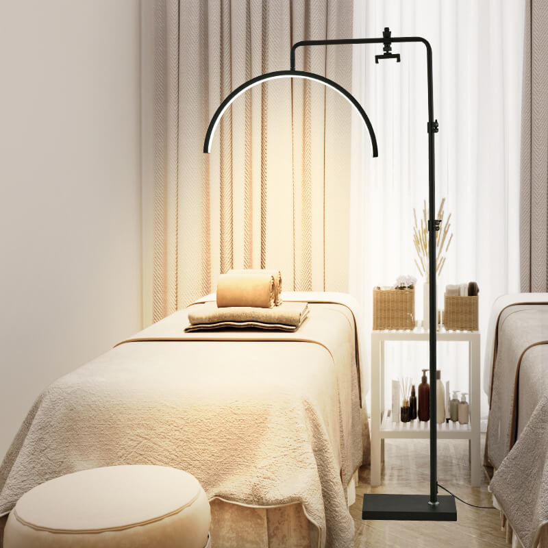 Modern Minimalist Half-Moon Iron LED Floor Lamp, Retractable Design, Stylish Standing Light для Living Room & Home Decor