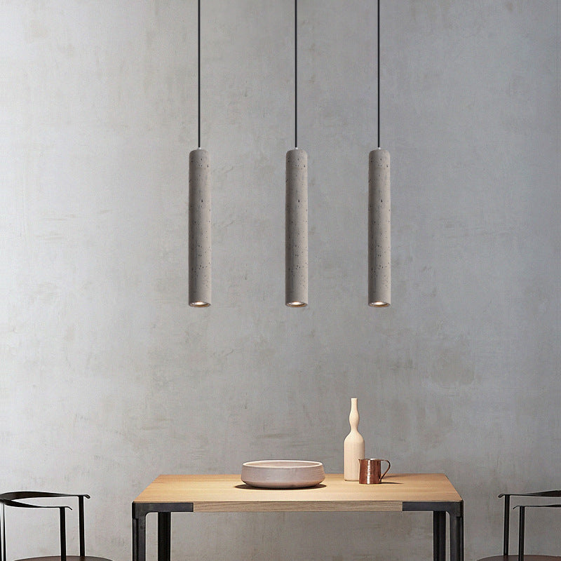 Contemporary Industrial Cement Pendant Light - 1-Light Fixture for Living Room