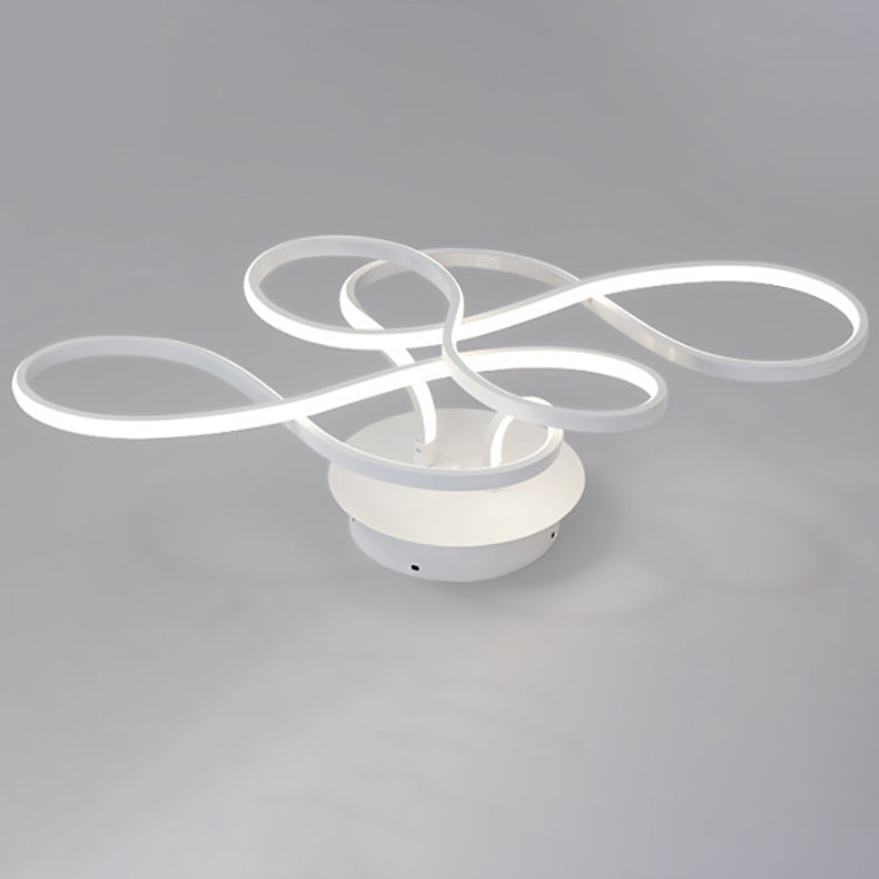 Modern Transitional Irregular Strip Aluminum Acrylic LED Semi-Flush Mount Ceiling Light for Living Room