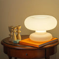 Danish Milk White Mushroom Table Lamp - Modern Minimalist Design, LED Compatible, Living Room Lighting, Scandinavian Style Decor, Warm White Glow