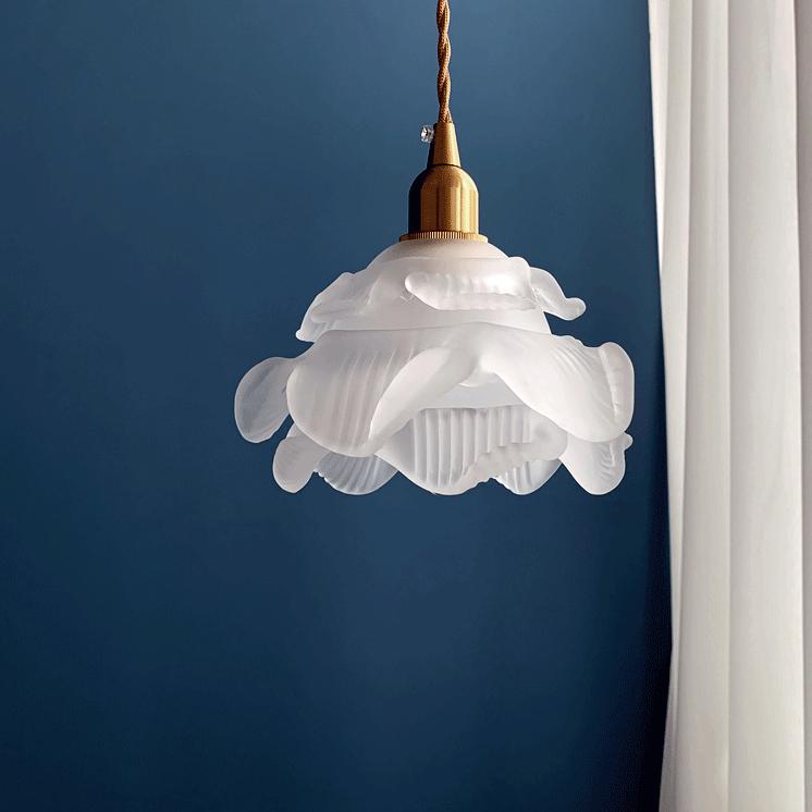 French Vintage Petal Glass LED Pendant Light