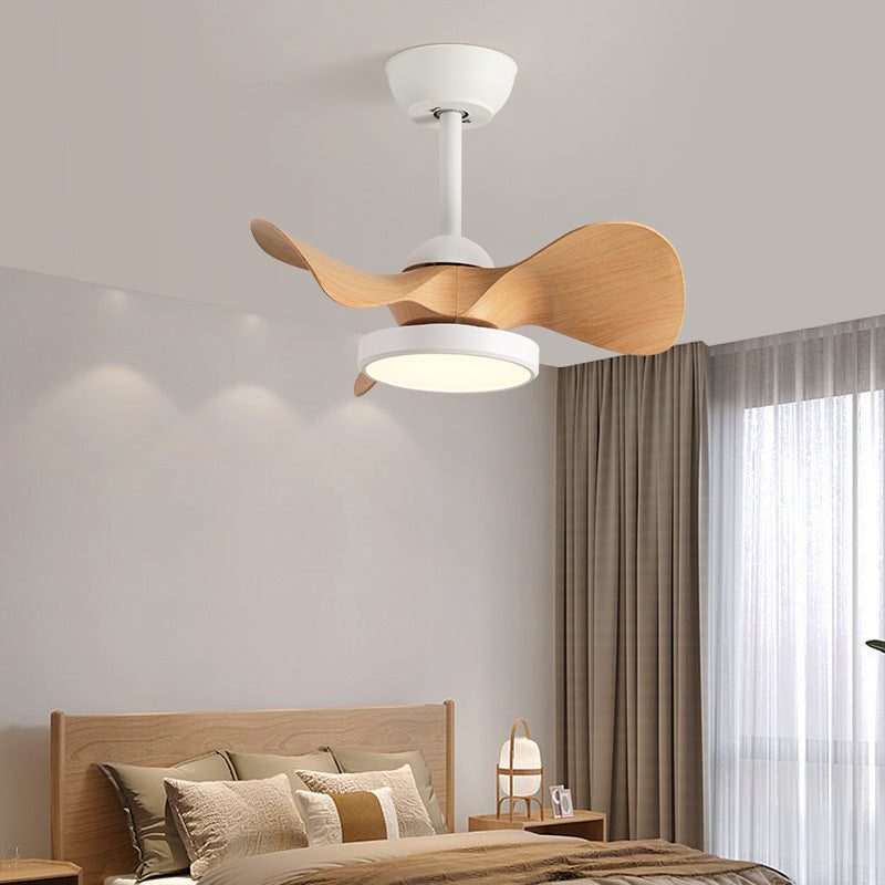 Contemporary Retro Acrylic LED Ceiling Fan Light with Downrods for Bedroom
