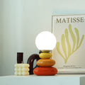 Modern Minimalist Pebble Ceramic Glass USB LED Table Lamp - Stylish Home Lighting with USB Port, Soft Glow Accent Lamp for Bedroom and Living Room