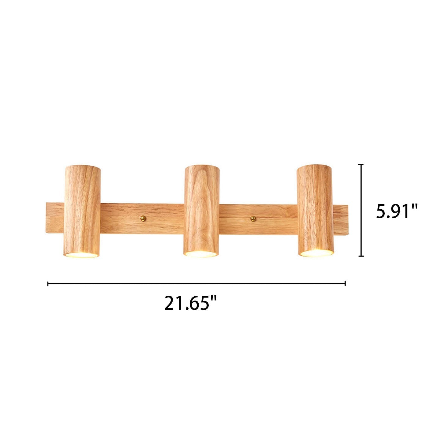 Modern Minimalist Wood Track Spotlight Wall Sconce Lamp - 1/2/3 Light Options