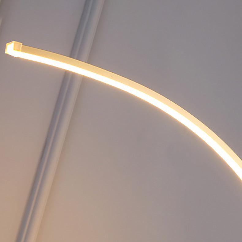 Contemporary Aluminum Strip LED Floor Lamp with Marble Base for Living Room