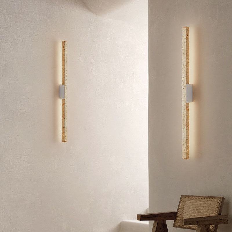 Wabi-Sabi Yellow Travertine LED Wall Sconce Lamp