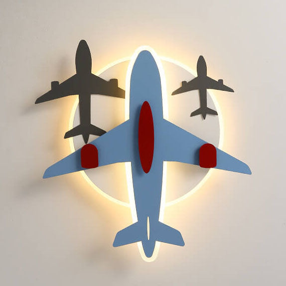 Contemporary Aircraft Shape Flush Mount Ceiling Light for Kids, Creative Iron Acrylic Aluminum LED Cartoon Design, Modern Children's Room Lighting Fixture, Stylish Aviation-Themed Light for Nursery and Playroom, Energy-Efficient Kids Ceiling Lamp, Unique