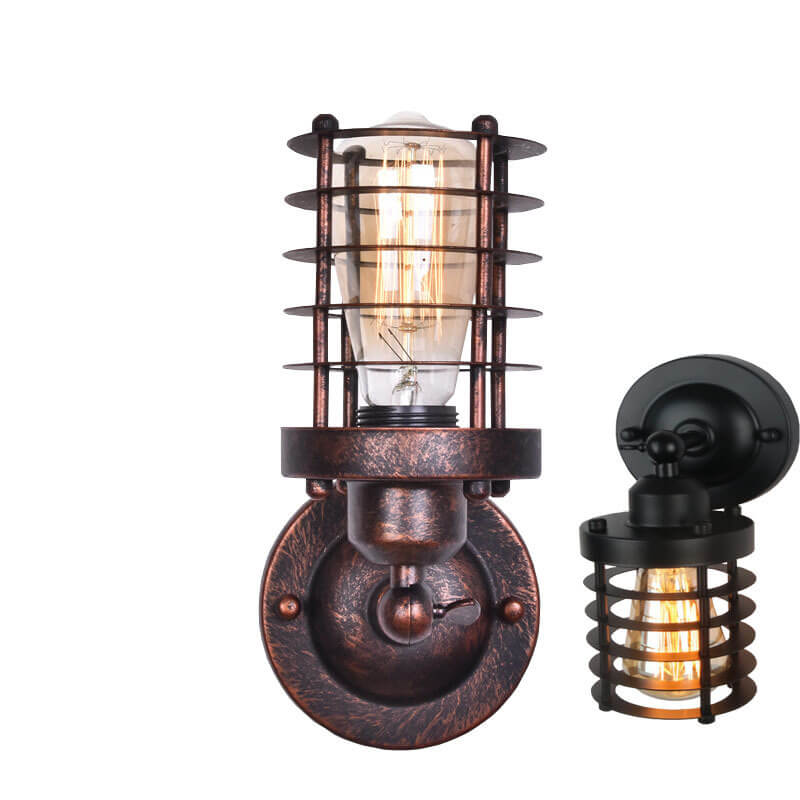 Northern Retro Industrial Wrought Iron Wall Sconce Lamp - 1-Light Fixture for Rustic Home Decor