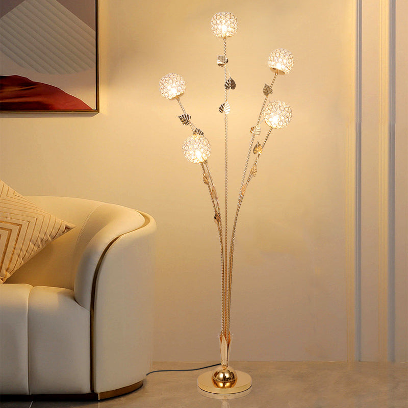 Modern Luxury Leaf Flower Globe Floor Lamp - 5-Light Iron Aluminum Design for Living Room  

Elevate your living space with this stunning modern luxury floor lamp, featuring a unique leaf flower globe design. Crafted from durable iron and aluminum, this 5