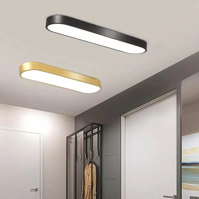 Modern Minimalist LED Flush Mount Ceiling Light - Elliptical Strip Iron Acrylic for Hallway