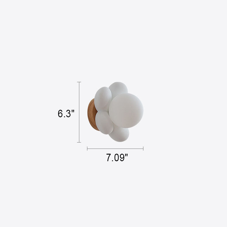 Modern Creative Flower Shape Glass Ceramic 1-Light Kids Wall Sconce Lamp Decorative Night Light for Children's Room Stylish Floral Design Nursery Wall Decor Energy-Efficient LED Compatible Adorable Kids Lighting Fixture Colorful Playroom Accent Lamp Ideal