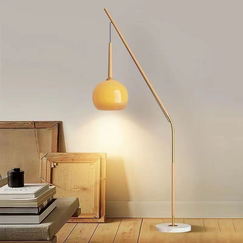 Vintage Orb Iron Glass Floor Lamp for Bedroom - Traditional 1-Light Design
