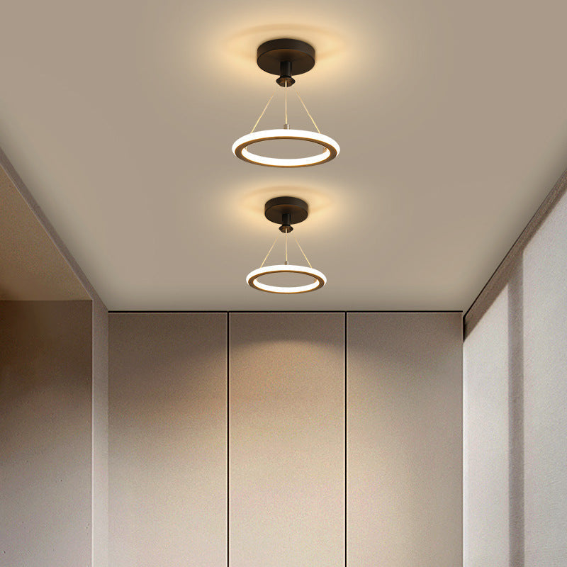 Modern Simplicity Aluminum Circle Strip LED Ceiling Light for Hallway