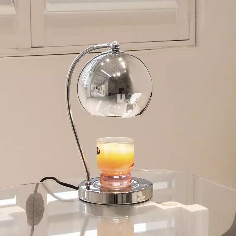 Contemporary Scandinavian Iron Stainless Steel Round Ball 1-Light Melting Wax Table Lamp for Bedroom, Modern Home Decor, Minimalist Lighting, Elegant Accent Lamp, Warm White Light, Unique Design, Stylish Nightstand Lamp, Luxury Lighting for Living Room, S