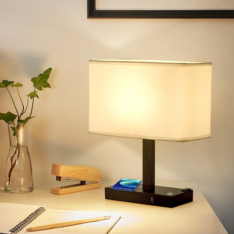 Modern Minimalist Rectangular Cloth Iron 1-Light Table Lamp for Living Room, Contemporary Home Lighting, Stylish Bedside Lamp, Industrial Design Desk Lamp, Elegant Minimalist Decor, Versatile Table Lighting Solution, Chic Accent Lamp for Modern Interiors,