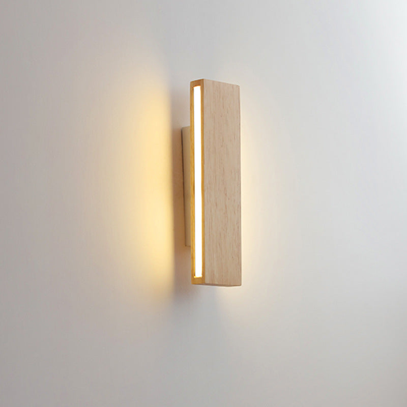 Nordic Modern Rectangular Wood Acrylic LED Wall Sconce Lamp