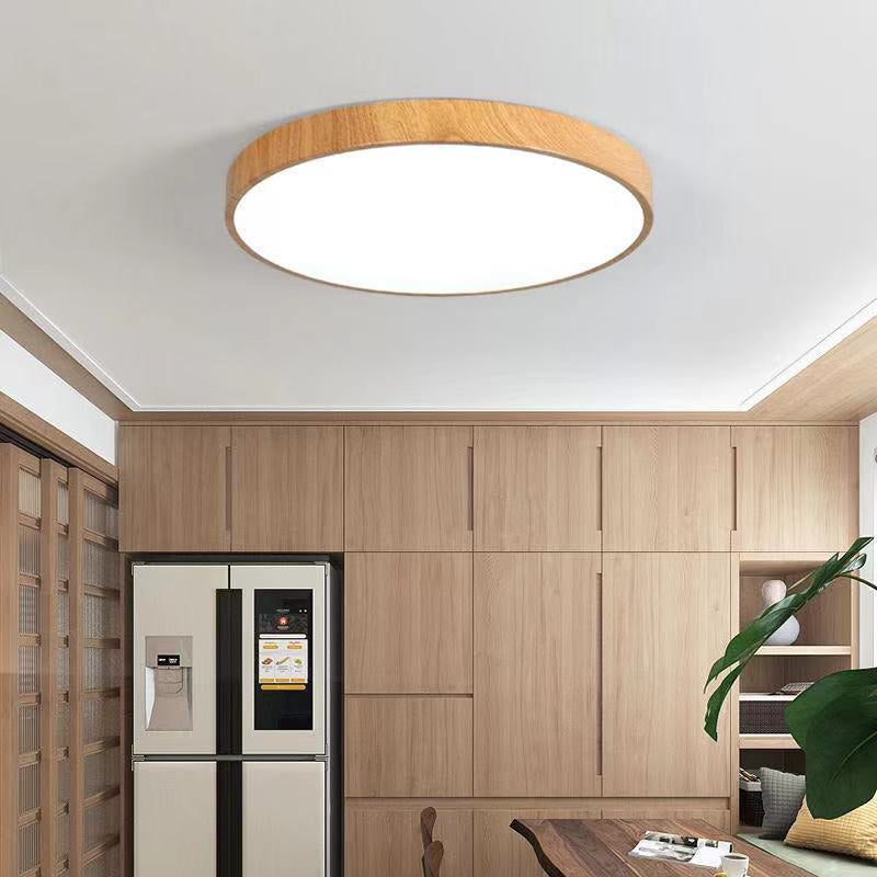 Contemporary Scandinavian Round PVC Iron LED Flush Mount Ceiling Light for Bedroom