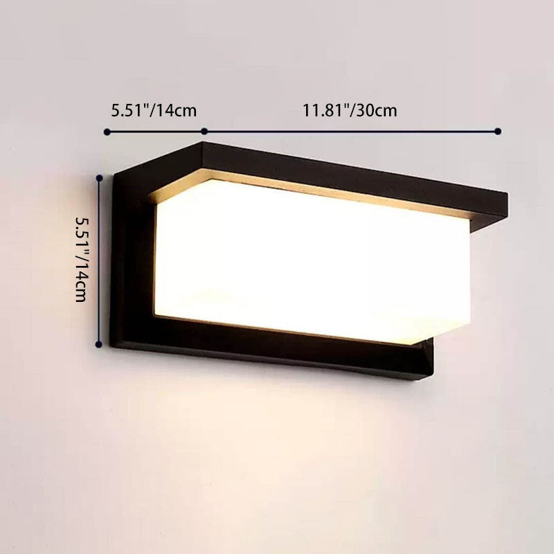 Modern Rectangular LED Outdoor Wall Sconce Waterproof Lamp