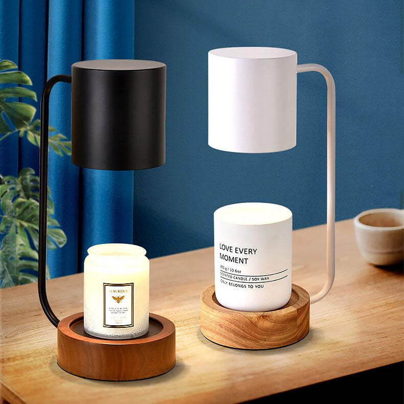 Japanese Minimalist Wood Table Lamp, Dimming Wax Lamp, Melting Candle Design, 1-Light Adjustable Brightness, Contemporary Home Decor, Unique Lighting for Bedroom and Living Room, Eco-Friendly LED Light, Stylish Interior Accent, Warm Ambiance Lighting