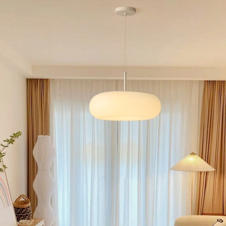 Modern Minimalist Oval Iron LED Pendant Light for Living Room
