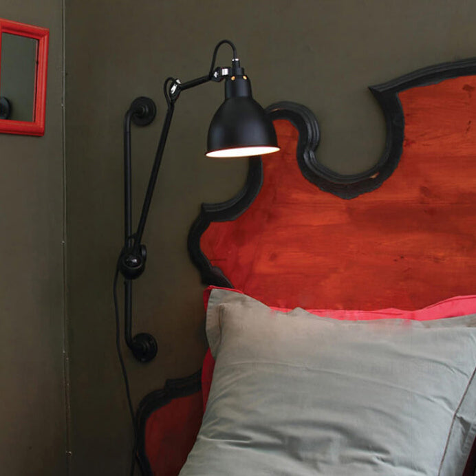 Industrial Vintage Iron Long Pole Swing Arm Wall Sconce Lamp