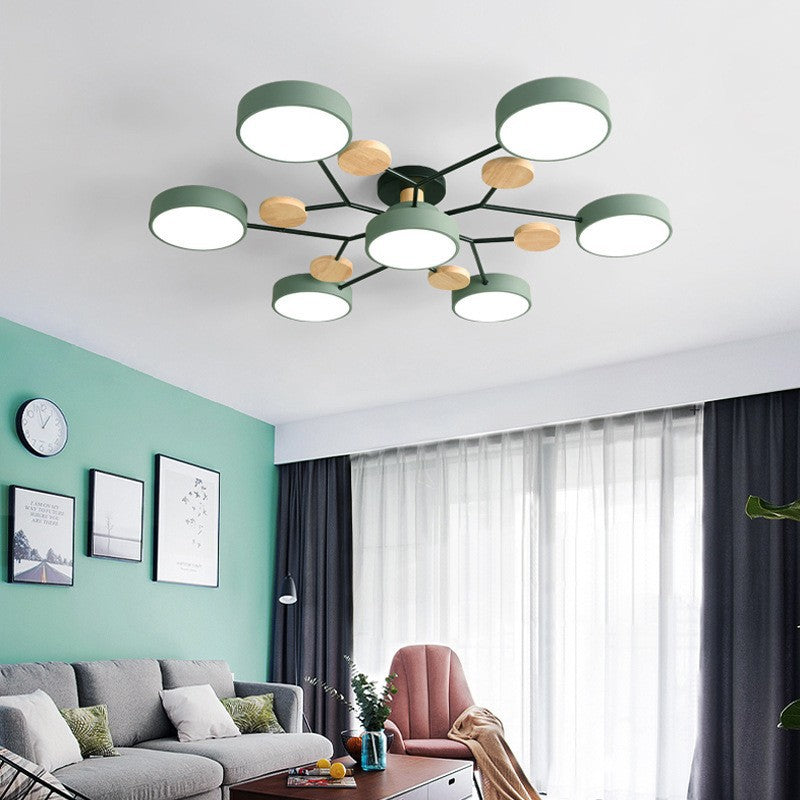 Contemporary Scandinavian Round Molecule Branch LED Ceiling Light for Living Room