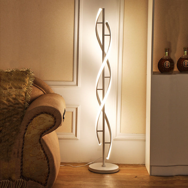 Minimalist 1-Light Spiral LED Floor Lamp - Modern Lighting Solution for Home Decor
