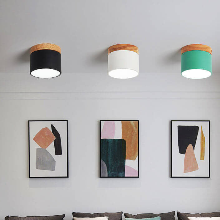Scandinavian Macaroon LED Flush Mount Ceiling Light - Solid Color Design