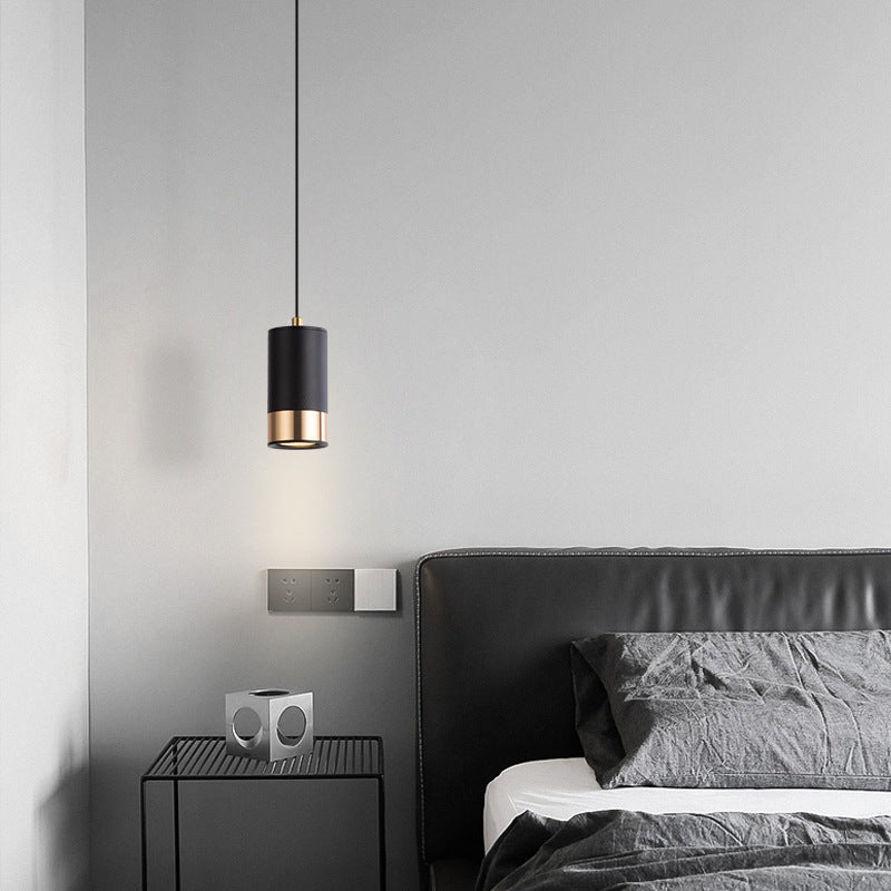 Modern Minimalist Column Iron Mini Pendant Light - 1-Light Hanging Fixture for Living Room