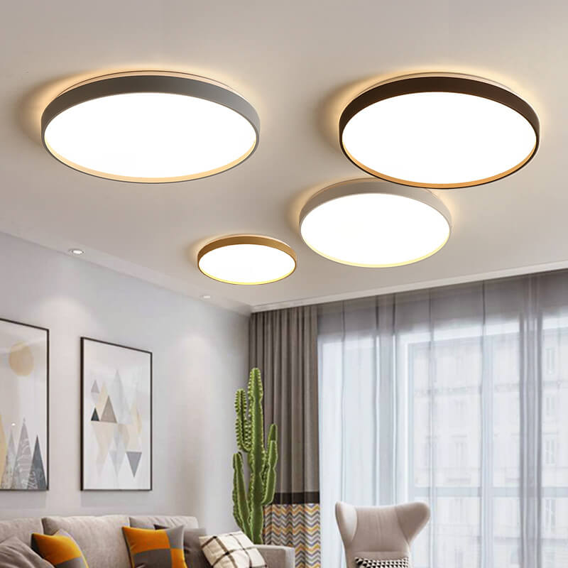 Modern Minimalist Round Acrylic LED Flush Mount Ceiling Light for Living Room & Bedroom