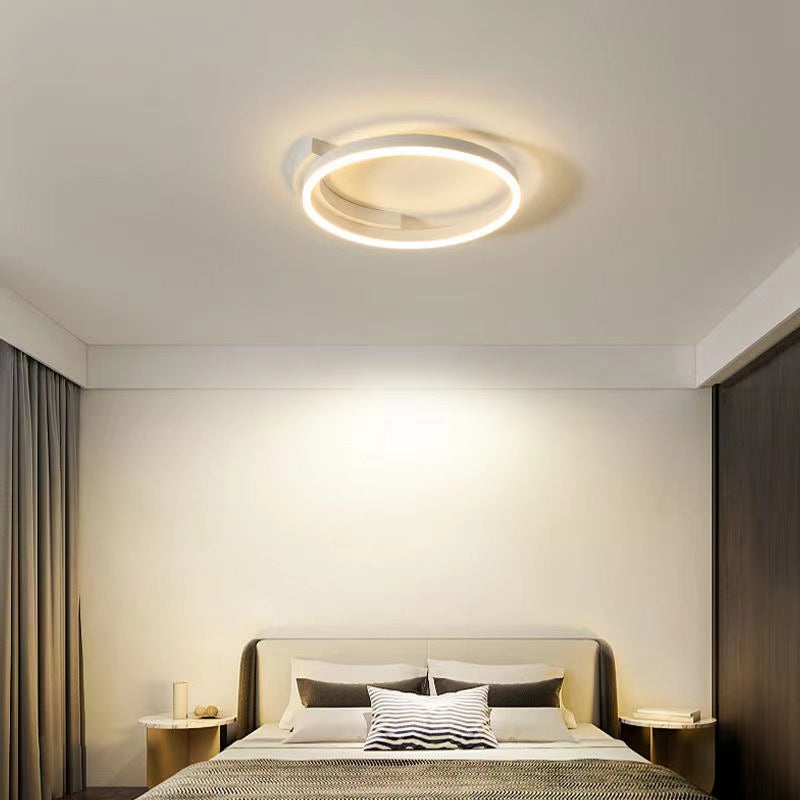 Modern Minimalist LED Flush Mount Ceiling Light – Acrylic & Aluminum Circle Ring for Living Room