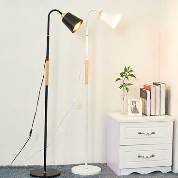 Modern Minimalist Iron Floor Lamp - 1-Light Standing Design, Adjustable Height, Industrial Home Lighting