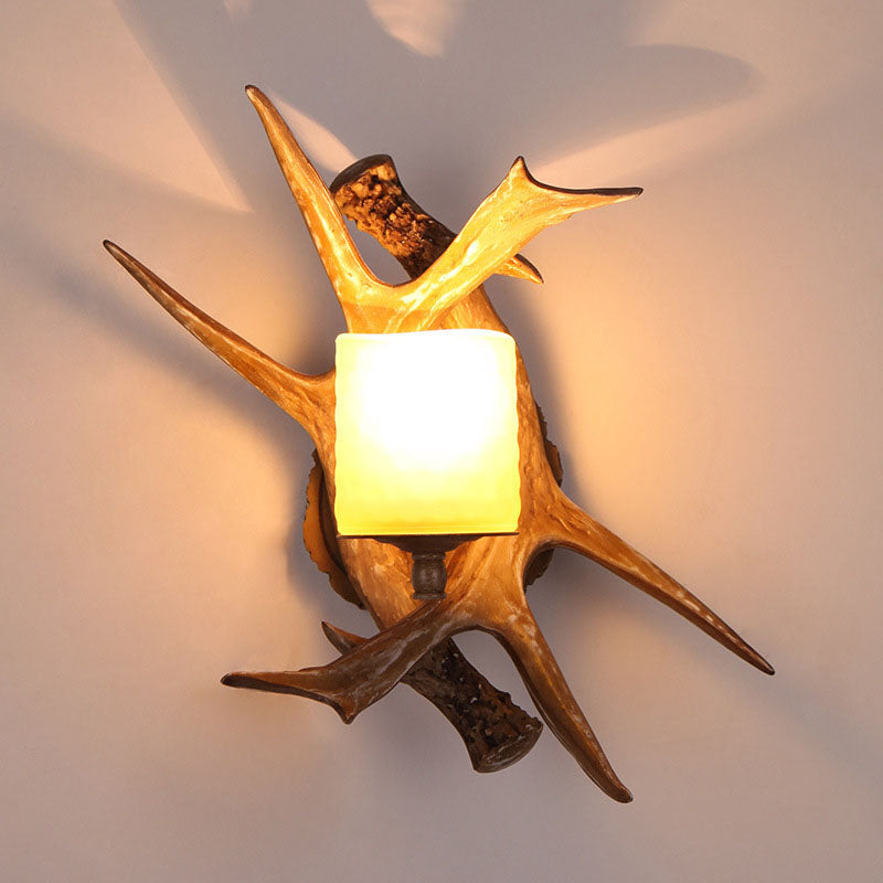 Modern Retro Antler Glass Wall Sconce Lamp - Stylish Home Lighting Fixture