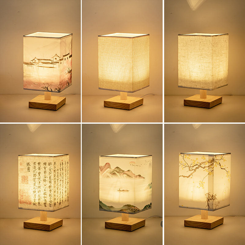 Contemporary USB LED Table Lamp - Stylish Bedroom Lighting Square Design