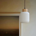 Nordic White Ceramic Cylinder 1-Light Japanese Pendant Light