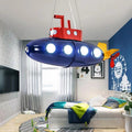 Contemporary Cartoon Submarine LED Chandelier for Kids' Bedroom