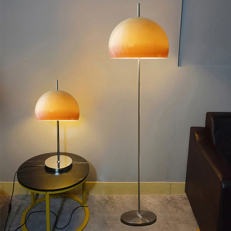 Contemporary Retro Mushroom Glass 2-Light Floor Lamp for Living Room