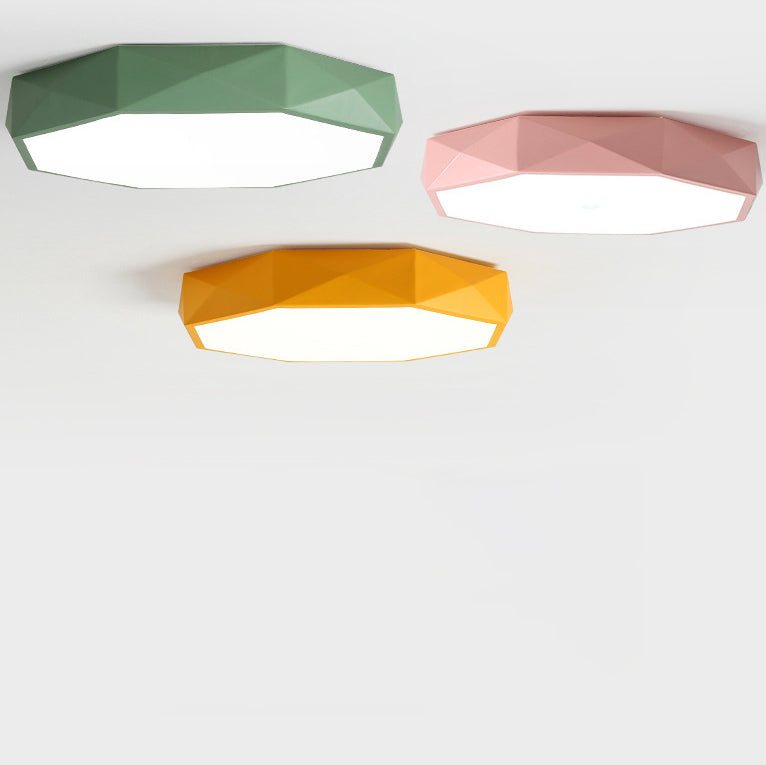 Contemporary Nordic Macaron Diamond Acrylic LED Ceiling Light for Living Room