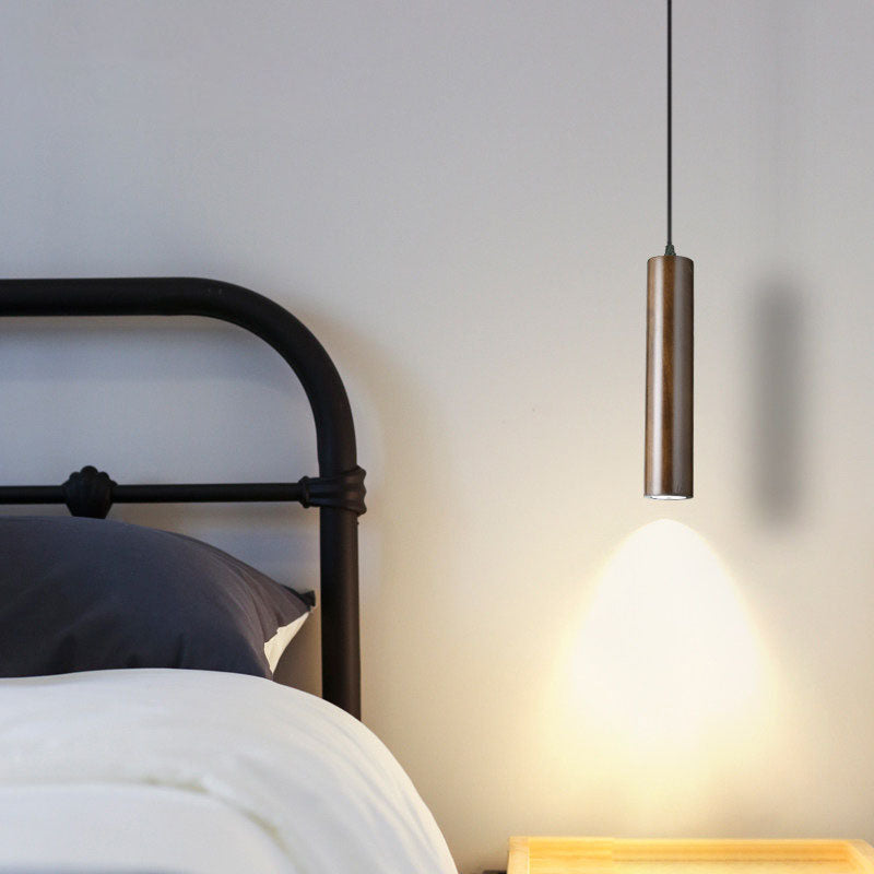 Modern Minimalist Oak Wood Pendant Light for Living Room & Bedroom