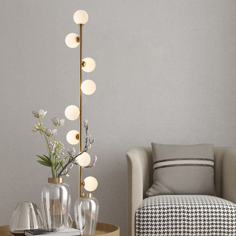 Contemporary Scandinavian 9-Light Metal Floor Lamp for Living Room