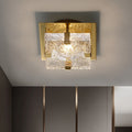 Nordic Luxury Crystal Cube LED Semi-Flush Mount Light
